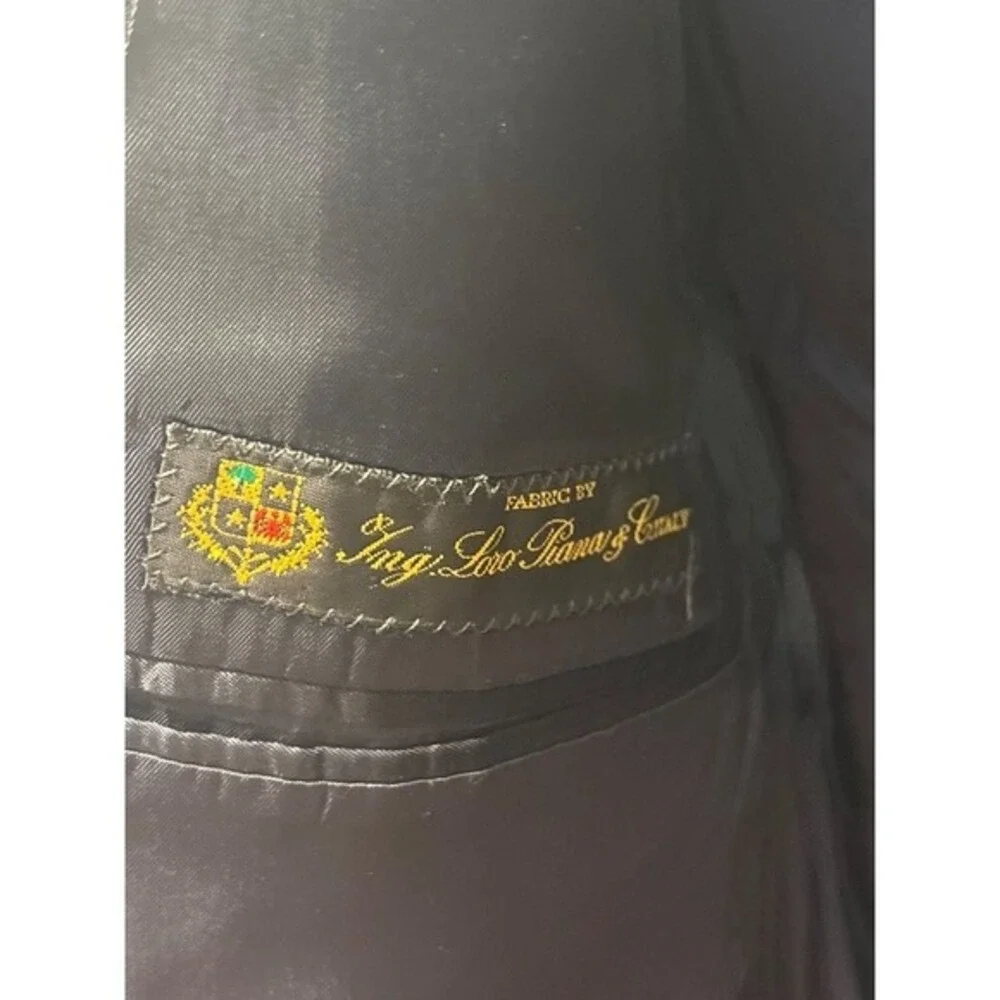 Brooks Brother Brookease Lora Piana  Black Blazer With Gold‎ Buttons 43 L